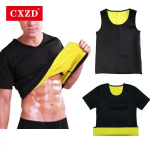 CXZD New Body Shapers Men Plus Size S-5XL Slimming Shirt Neoprene Shapers Vest Sweat Sauna Fitness T-Shirt Control Shapewear