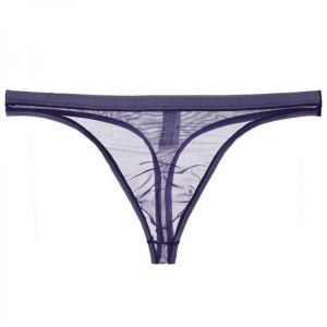 Men's Sexy Breathable Underwear T-Back G-String Briefs See Through Lingerie Transparent Panties Fetish Tanga Underpants 2021 