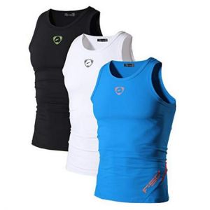 Jeansian 3 Pack Sport Tank Tops Tanktops Sleeveless Shirts Running Grym Workout Fitness Slim Compression LSL3306 PackA