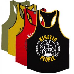 Gym Tank Tops Sleeveless Shirt Men Bodybuilding Fitness Workout Cotton Print Singlet Stringer Male Summer Casual Vest Plus size