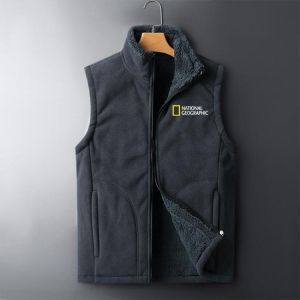 National Geographic Lamb Wool Fleece Vest Men 2021 New Autumn Warm Casual Waistcoat Mens Winter Vest Men plus size 7XL