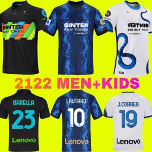 INTER Milan  2122 soccer jerseys DZEKO  MILAN BARELLA LAUTARO ERIKSEN ALEXIS HAKIMI Away football shirt uniforms men kids kit