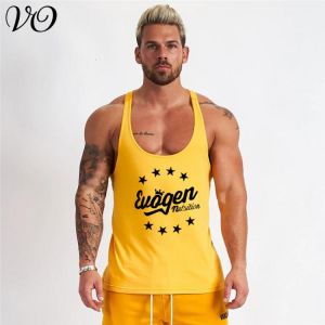 Summer gyms cotton breathable sling men's sportswear muscle men's fashion workout men's clothing casual tops