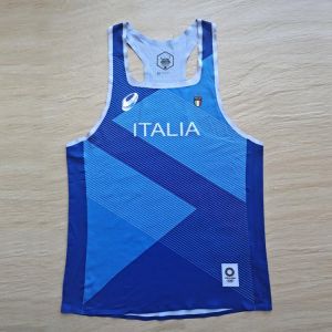 2021 ITALIA National Team Man Fast Running Net Breathable Vest  Speed Professional Athlete Track Field Singlet Customizable Logo