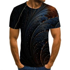 Summer New Men's Casual Short-sleeved Fashion 3D Round Neck Street T-shirt