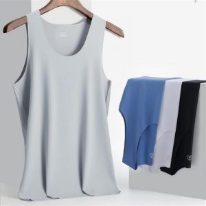 Pleasantly Cool Meryl V-neck Tight men's Vest High elasticity Fitness vest Beach clothes Wide shoulder for Summer