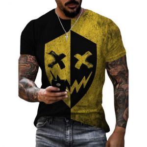 Men's short-sleeved T-shirts, various funny expression shirts, round neck 3D printing, street style summer products XL-6XL