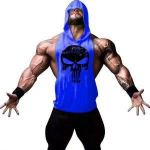 Bodybuilding Tank Tops Men Gym Fitness Cotton Hooded Vest Sleeveless Shirt Workout Hoodie Summer Casual Fashion Singlet Clothing