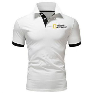 Men Polo Men Shirt Short Sleeve Polo Shirt National Geographic Polo Clothing Summer Streetwear Casual Fashion Men Tops Navy POLO