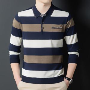 Ymwmhu 2021 New Male Polo Shirt Business Style Clothes Long Sleeve Autumn and Spring Casual Polo Shirt for Man Korean SlimTops