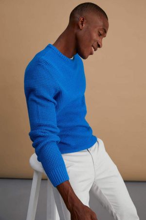 DeFacto Winter Man Tricot Slim Fit Biklet Collar Knitwear Sweater Jumper Pullover Warm Casual Fashion-N9902AZ21WN