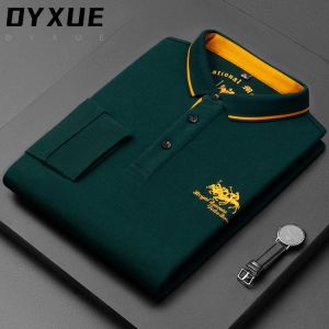 Good 100% Quality Cotton Men Brand Polo Shirt Designer New Golf Long Sleeve Horse Tee For Casual Lapel Homme Fashion Male Us Top