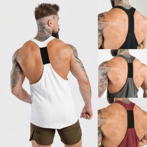 New Casual Men's Fitness Sleeveless Tank Tops Gym Sports Running Vest Slim Muscle Bodybuilding Male Exercise Tee Tank Tops