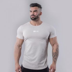 Muscle fitness brothers sports short-sleeved men's summer cotton round neck casual breathable running training basketball Sli