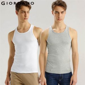 Giordano Men Tank 2-pack Essential Solid Vest Cotton Male Sleeveless Tops Slim Undershirt Chalecos Hombre Tank Top Men