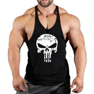 Muscular men's cotton gym vest men's sleeveless vest boys bodybuilding clothing undershirt fitness stringing vest