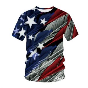 2021 new oversized men's 3D printed T-shirt American British Croatian flag American pattern street wear O-neck top T-shirt