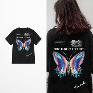 New Fashion Retro Funny Butterfly Print T Shirt Summer Cotton High Street Dark Souls T-shirts Men Casual Wear Tee Shirt Homme