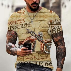 Thin pullover T-shirt Summer round neck short sleeve Men's large size T-shirt 3D digital printing Street fashion