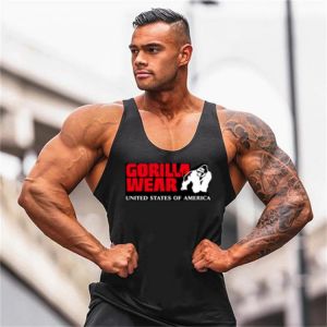 Gorilla Wears Stylish Men's Cotton Vest Men's Fitness Muscle Shirt Vest Bodybuilding Fitness Gym Vest Fitness Male Under