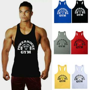 Men's Muscle Tank Top Sleeveless Tee Shirt Summer Loose Tank Top Bodybuilding Sport Fitness Vest Gym Training Vest Tops
