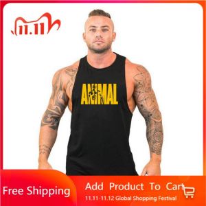 Brand Casual Clothing Undershirt Fitness Stringer Muscle Workout Vest Cotton Gym Tank Tops Men Sleeveless Fashion Bodybuilding