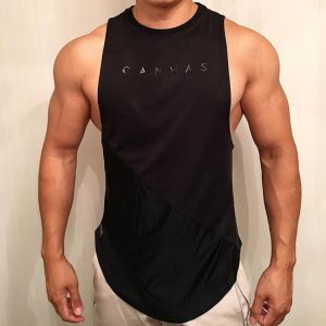 Bodybuilding Sporty Tank Top Men Gyms Fitness Workout Sleeveless Shirt Male Stringer Singlet Summer Casual Loose Undershirt Vest