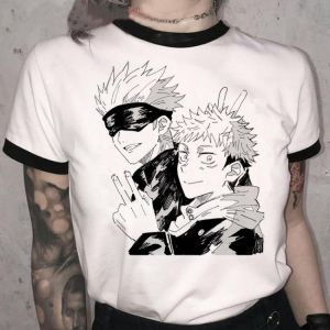 Japanese Anime Jujutsu Kaisen T Shirt Men Gojo Satoru Tops Yuji Itadori Graphic Tees Anime Casual T-shirt Unisex Top Tees Male
