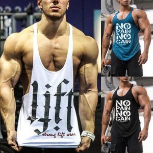 Men's Tank Top Sleeveless Shirts Summer Fitness Clothing Men Gym Tanks Tops Plus Size Summer Letter Print Shirts Vest