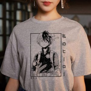 Hot Japanese Anime My Hero Acadenia T-shirt Men Harajuku Bakugou Kawaii Tshirt Todoroki Himiko Toga Graphic T-shirt Unisex Tees
