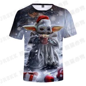 Baby Yoda Print 3D T-shirt Men Women Children Summer Cool Tee  Shirt Fashion Streetwear Cool T Shirt Boy girl Kids Tops Clothing