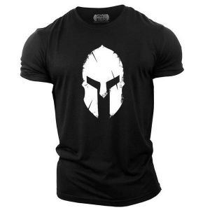 My Hero T Shirt for Men's New Spartan Helm Printed Pattern Oversized Sportwear Top Shirts Gym Iron Man OutDoor Fitness Tshirt