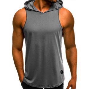 JODIMITTY Men's Fashion Hooded Tank Hoodie Sleeveless Tops Male Bodybuilding Workout Tank Top Muscle Fitness Gym Clothing Sum