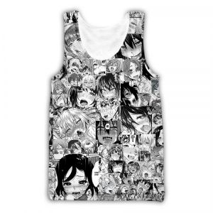 xinchenyuan New Men/Women 3D Printed Anime Ahegao Casual Vest Fashion Streetwear Men Loose Sporting Tank Top D30