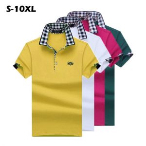 SHABIQI 2021 Fashion Men Polo  Embroidery 75% Cotton Tee Plus Size Size S-10XL Short Sleeve Polos Shirt