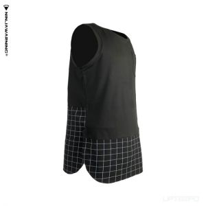 Ninja warning Grid gem tank top Plaid stitching quick drying  techwear  streetwear ninjawear warcore