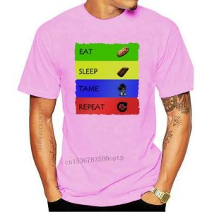 New Novelty Stylish Survival Evolved ARK EAT SLEEP TAME REPEAT T Shirt For Male Cotton Hipster Homme Tee Shirt Plus Size Tshirt