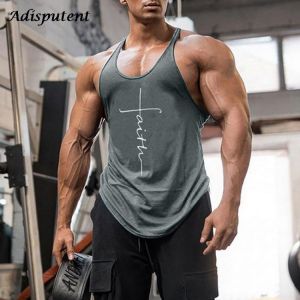 Adisputent Gym Tank Top Men Fitness Clothing Mens Bodybuilding Tank Tops Summer Gym Clothing for Male Sleeveless Vest Shirts