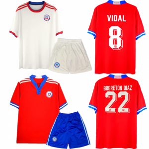 Men + Kids Kit Sets Chile Soccer Jersey 2021 22 Home away BRERETON DIAZ VALDIVIA ALEXIS VIDAL VARGAS MEDEL Child Football Shirt