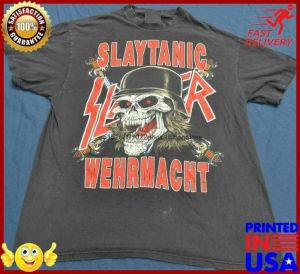 Rare 1989 Slayer Slaytanic Wehrmacht Tour Shirt World Sacrifice Grindcore Death
