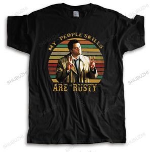 Retro Castiel Supernatural T Shirt Short Sleeve Funny TV Quote My People Skills Are Rusty T-shirt Cotton Tee Tops Leisure Tshirt