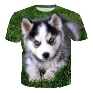 New Pet Dog Husky 3D Print T-shirt Harajuku Animal Husky T Shirts Men Women Summer New Fashion Casual Hip Hop Streetwear Tops