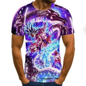 2021 Summer Boutique 3D Printing Japanese Anime Dragon Ball Men's T-shirt Fashion Casual Short Sleeve