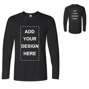 Custom logo cotton t-shirt Spring/autumn men T-shirt home men's long sleeved O-neck solid color casual T-shirts USA size XS-2