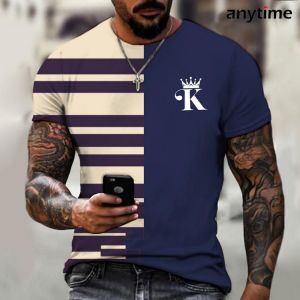 2022 Summer Men's Short-sleeved Outdoor Sports T-shirt Big Round Neck 3D Printing Casual Fitness Breathable Oversized Tshirt