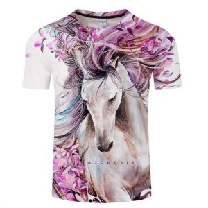 New summer street fashion 3D printing casual cute style short-sleeved T-shirt for men and women