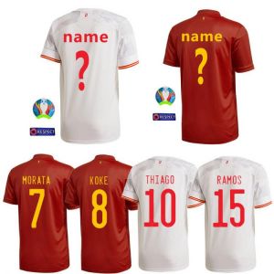 camisetas de futbol 2021 Camiseta de espa?a aldult Koke Morata Marcos Llorente soccer jersey kids custom football jersey