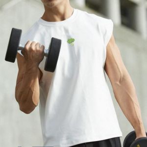 New Men Sports fitness tank top Cotton Loose tanktop Mens Muscle Gym Bodybuilding Summer Fashion Basketball Sleeveless Top