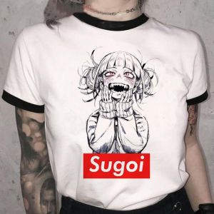 My Hero Academia Print T Shirt Men Summer Streetwear Boku No Hero Academia Tshirt Himiko Toga Graphic T-shirt Unisex Tees Male