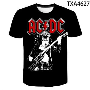 3D Printed T Shirts Casual Men Women Children Fashion Short Sleeve Boy Girl Kids Cool Streetwear Cotton Tops 2021 AC DC Summer